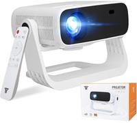 Proyector inteligente 2025 con TV Android con WiFi 6 y Bluetooth 5 - Wielio incorporado 1000 aplicaciones 240 Ansi dormitorio portátil mini proyector de películas soporte 4K/1080P, Keystone automático