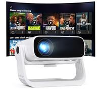 Proyector inteligente 2025 con WiFi y Bluetooth integrado, más de 10000 aplicaciones, compatible con 450 ANSI 4K, mini proyector de películas nativo 1080P con rotación de 120°, Keystone automático y