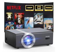 Proyector inteligente 4K con licencia de Netflix, proyector nativo FUDONI 1080P con WiFi 6 y Bluetooth, aplicaciones integradas, Keystone automático y enfoque eléctrico, compatible con teléfono
