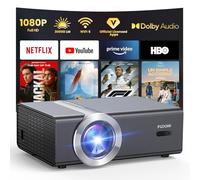 Proyector inteligente 4K con licencia de Netflix, proyector nativo FUDONI 1080P con WiFi 6 y Bluetooth, aplicaciones integradas, Keystone automático y enfoque eléctrico, compatible con teléfono