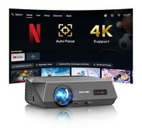 Proyector inteligente 4K de luz diurna, certificado por Netflix, enfoque automático ToF, 1500 ANSI de alto lúmenes, ultra HD, proyector de juegos de películas al aire libre con WiFi Bluetooth, Android