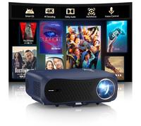 Proyector inteligente 4K HDR con Android TV, Dolby Audio, enfoque automático, WiFi de alto brillo 2200ANSI, Bluetooth, HDMI ARC, baja latencia, 6D Keystone, inalámbrico para cine en casa, presentación