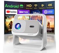 Proyector inteligente 800 ANSI con enfoque eléctrico y AutoKeystone, proyector nativo 1080P 4K con WiFi 6 y Bluetooth 5.2, aplicaciones integradas, proyector portátil de películas al aire libre para