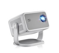 Proyector inteligente con WiFi y Bluetooth, soporte nativo 4K 1080P, 600 lúmenes ANSI, enfoque eléctrico y piedra angular automática, aplicaciones integradas, mini proyector portátil para películas al