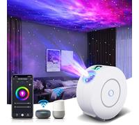 Proyector inteligente de estrellas y galaxias, proyección de nube de nebulosa LED y cielo estrellado, aplicación y control por voz a través de Alexa y Google, lámpara LED para niños (Blanco)