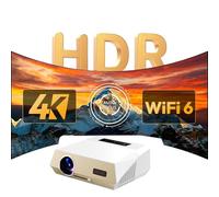 Proyector inteligente de luz diurna con enfoque automático, resolución 1100 ANSI 4K, aplicaciones de transmisión integradas para noches de cine y juegos en interiores y exteriores