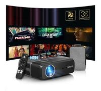 Proyector inteligente portátil Netflix oficialmente, enfoque automático AI y Keystone, soporte 1400ANSI 4K, WiFi6+2.4/5G WiFi, Bluetooth bidireccional, Dolby Audio, HDR10, Android TV 11.0, Google