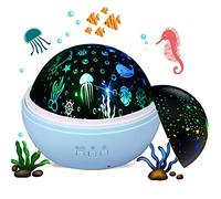 Proyector Lámpara de Estrella, luz Nocturna Giratoria, Regalo para Niños (Azul)