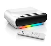 Proyector Laser UST 4K Ultra Corta Distancia | 1000 ANSI | Tecnología ALPD DLP Láser | Google TV Oficial con Netflix | HDMI 2.1 | HDR | Pantalla Gigante 150” a 56cm | MEMC + Auto Keystone 4D