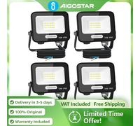 Proyector LED Aigostar 10W/20W/30W/50W/70W IP65 | Luz Fría 6500K para Garaje, Jardín, Patio Negro