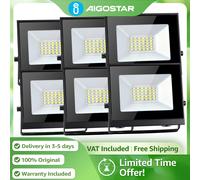 Proyector Led Aigostar 20W 1650Lm Ip65 | 28 LED, luz fría 6500K (paquete de 6) Negro