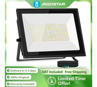 Proyector Led Aigostar 70W 6100Lm Ip65 | 84 LED, luz fría 6500K para jardín, garaje Negro