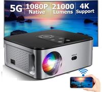 Proyector LED Android 4K de 21 000 lúmenes, 800 ANSI, Full HD, 3D, 1080P, Cine en casa portátil con WiFi 5G