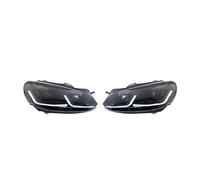 Proyector LED con Lente para Faros Delanteros, Luces De Circulación Diurna Luces Giro Luz Alta para VW para Golf 6 Mk6 2009, 2010, 2011, 2012 Coche Faro Principal Montaje(Smoke)
