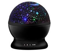 Proyector LED de luz nocturna para el cielo estrellado; Luz estelar luminosa, luz para dormir del universo galáctico para la habitación de niños y adolescentes (Negro)