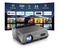 Proyector LED inteligente 4K luz diurna HDR WiFi 6 Bluetooth Google TV, 1800ANSI Proyectores de juegos de películas diurnas 4K Ultra HD Home Theater Techo con enfoque automático Keystone Zoom Airplay