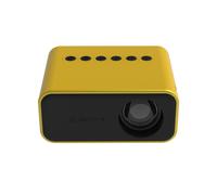 Proyector LED inteligente HD portátil mini T500 1920X1080P de 80 lúmenes con control remoto y adaptador compatibles (amarillo): Con control remoto y
