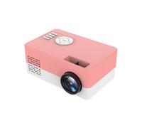 Proyector LED mini J15 de alta definición 1920 x 1080P para el hogar con trípode (rosa y blanco)