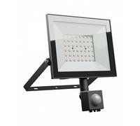 Proyector LED Negro IP44 50W 4300Lm Blanco Neutro 4000K Con Sensor De Movimiento