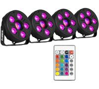 Proyector LED PAR Comet M06 Party 4x 3 en 1 con 6 LED RGB y control remoto - FUZZIX