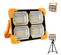 Proyector LED recargable de 200 W, portátil, alimentado por energía solar, 20000 mAh, lámpara recargable por USB, 5 modos de luz LED de trabajo para camping, obra de construcción