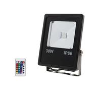 Proyector LED RGB 30W Exterior IP66 Plano Negro