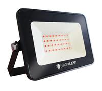 Proyector LED rojo potente 30W IP65 - Iluminación exterior 2850 lm, aluminio, vidrio templado, 25000 h