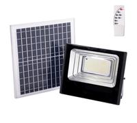 Proyector LED Solar 150W 4000K Panel: 6V/15W Batería: 3,2V/10000MaH Control Remoto [HO-SOLARFL-150W-01-W] | Greenice