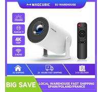 Proyector Magcubic 4K Android 11 HY300 Pro Wifi6 290ANSI Allwinner H713 BT5.0 1080P 1280*720P Cine Proyectores portátiles al aire libre HY300-Grey