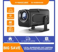 Proyector Magcubic 4K Android 11 nativo 1080P 390ANSI HY320 Dual Wifi6 BT5.0 1920*1080P proyector portátil de cine actualizado HY300 HY320-Black