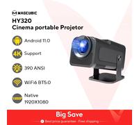 Proyector Magcubic 4K Android 11 nativo 1080P 390ANSI HY320 Dual Wifi6 BT5.0 1920*1080P proyector portátil de cine actualizado HY300 HY320-Black