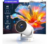 Proyector Magcubic 4K Wifi6 290ANSI Android 11 WIFI Dual Allwinner H713 BT5.0 1280*720P cine en casa portátil al aire libre HY300 Pro + HY300 Pro New White