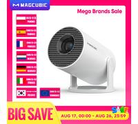 Proyector Magcubic 8K Android 14 HY300 Pro Wifi6 290ANSI Allwinner H726 BT5.4 1080P 1280*720P Cine Portátil para Exteriores HY300-Grey