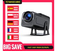 Proyector Magcubic HY320 4K Android 11 390ANSI Dual WiFi6 BT5.0 Cine portátil nativo 1080P para cine en casa al aire libre HY320-Grey