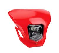 Proyector Moto Faro Delantero LED E24 para Motocross CRF 125 250 450L 450RL CR XR Luz Circulación Diurna Haz Alto/bajo Cross Faro Motocicleta(Red)