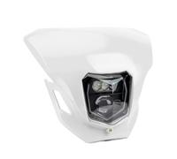 Proyector Moto Faro Delantero LED E24 para Motocross CRF 125 250 450L 450RL CR XR Luz Circulación Diurna Haz Alto/bajo Cross Faro Motocicleta(White)