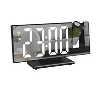 Proyector Multifuncional-Pantalla Digital Led De 8 Pulgadas Con Espejo Para Maquillaje, Función De Memoria Y Proyección De Silencio | Reloj De Proyección Dormitorio Para Casa