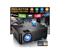 Proyector nativo Bluetooth 5G WiFi 1080P [pantalla del proyector y bolsa de transporte incluidas], proyector de películas CEBORY 15000LM Full HD, proyector de video 4K con pantalla de 300 pulgadas