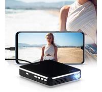 Proyector Nativo, Proyector Wifi Full HD Que Protege Sus Ojos, Brillo Ajustable y Corrección Trapezoidal, Batería Incorporada y Función de Banco de Energía, Compatible con Varios Dispositivos
