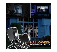 Proyector Navidad Exterior Proyector holográfico for fiesta de Navidad y Halloween, noches espeluznantes, 12 películas, Mini trípode for cine en casa, proyector LED for interiores y exteriores Efecto