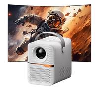 Proyector P10 Mini con Android 10,WiFi y Bluetooth,400 Lúmenes LED,Resolución 720p,Proyector Portátil Compacto para Dormitorio,Cine en Casa,Acampadas y Películas al Aire Libre-Blanco