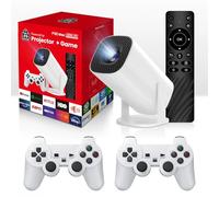 Proyector P30 MAX con 2 gamepads Android 11 Wifi6 BT Home Theater Office Outdoor Smart Portable 4K HD Proyector (más de 35000 juegos)