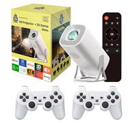 Proyector para Juegos S40MAX Android 11, Tarjeta TF de 64 GB, Controlador de Juegos inalámbrico, WiFi Dual, proyector portátil para Cine en casa de 1920 x 1080P