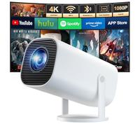 Proyector Portatil 4K Full HD 1080P, Proyector 4K con WiFi 6 y Bluetooth 5.4, con Corrección Trapezoidal Automática, Rotación de 180°, Compatible con HDMI/TV Stick/PC/Memory Stick