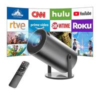 Proyector Portatil, 4K Mini Proyector Pantalla Proyector con Android 11,2.4/5G WiFi Bluetooth 5.0,Giro de 180 Grados,Keystone Automática Proyectores, Compatible con Teléfono/PC (Gris Negro)