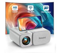 Proyector Portatil con WiFi6, Mini Proyector Portatil LED TV 18000 LM Full HD 1080P Jimveo Soporte Cine en Casa para HDMI/USB/iOS/Android