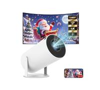 Proyector Portatil, Mini Proyector 2026 Upgraded con WiFi 6 BT 5.4, Auto Keystone + Full HD + 200ANSI 8000L + 180° Rotation, Projector Portable 4k con HDMI/USB/Smartphone/Laptop/PS5, Blanco-Negro