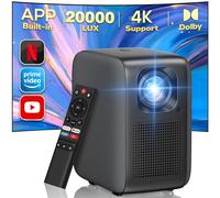 Proyector Portátil,【Netflix/Prime Video/Youtube】 Nativo 1080P 20000 Lúmenes 4K Soporte, iZEEKER Proyector WiFi Bluetooth, Dolby Audio, HDR10, Enfoque Eléctrico, 4D/4P Keystone para Android/PC/USB