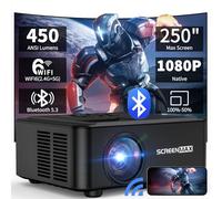 Proyector portátil, SCREENMAX Proyector Bluetooth 5.3 y WiFi6,10000Lúmenes 1080P proiettore,50% Zoom Videoproyector para movil Cine en casa de 250",Compatible con TV Stick/HDMI/Smartphone