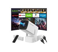 Proyector Portatil,SEPYMP Mini Proyector 4K,1080P HD-WiFi 6-BT 5.2, Android 13, Compatibile con HDMI/USB/TV Stick/PS5/Laptop, Blanco